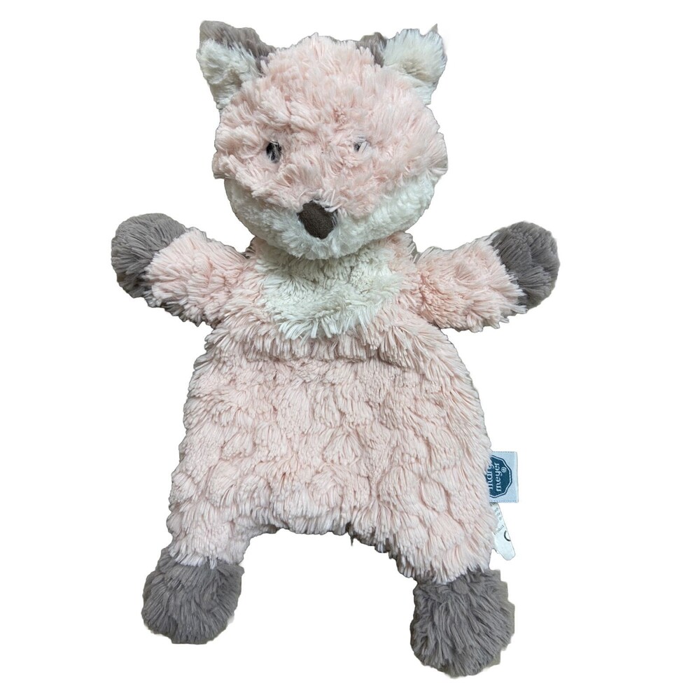 Mary Meyer Pink Fox Bean Bag Lovey Plush Gray Paws Sewn in Nose Baby